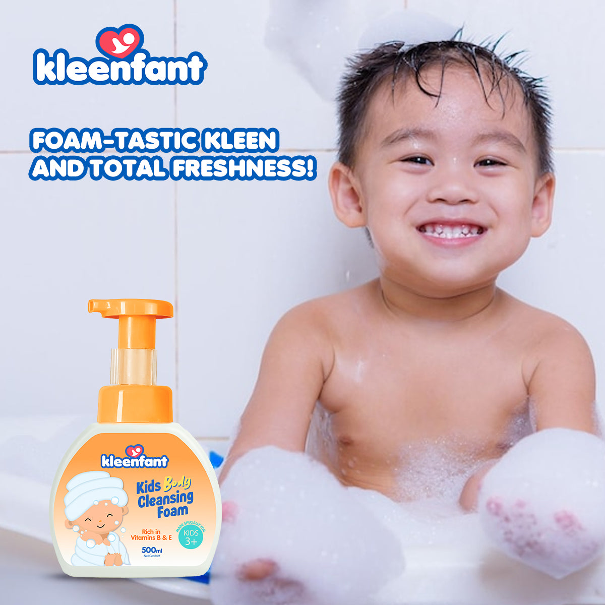 Kleenfant Body Cleansing Foamer for Kids with Moisturizing Formula 500ML Pack of 1
