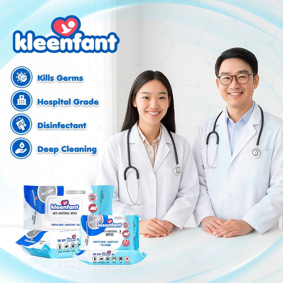 Kleenfant Fresh Scent Anti-bacterial Cleansing Wipes 95 sheets Pack of 1 Disinfecting Wipes