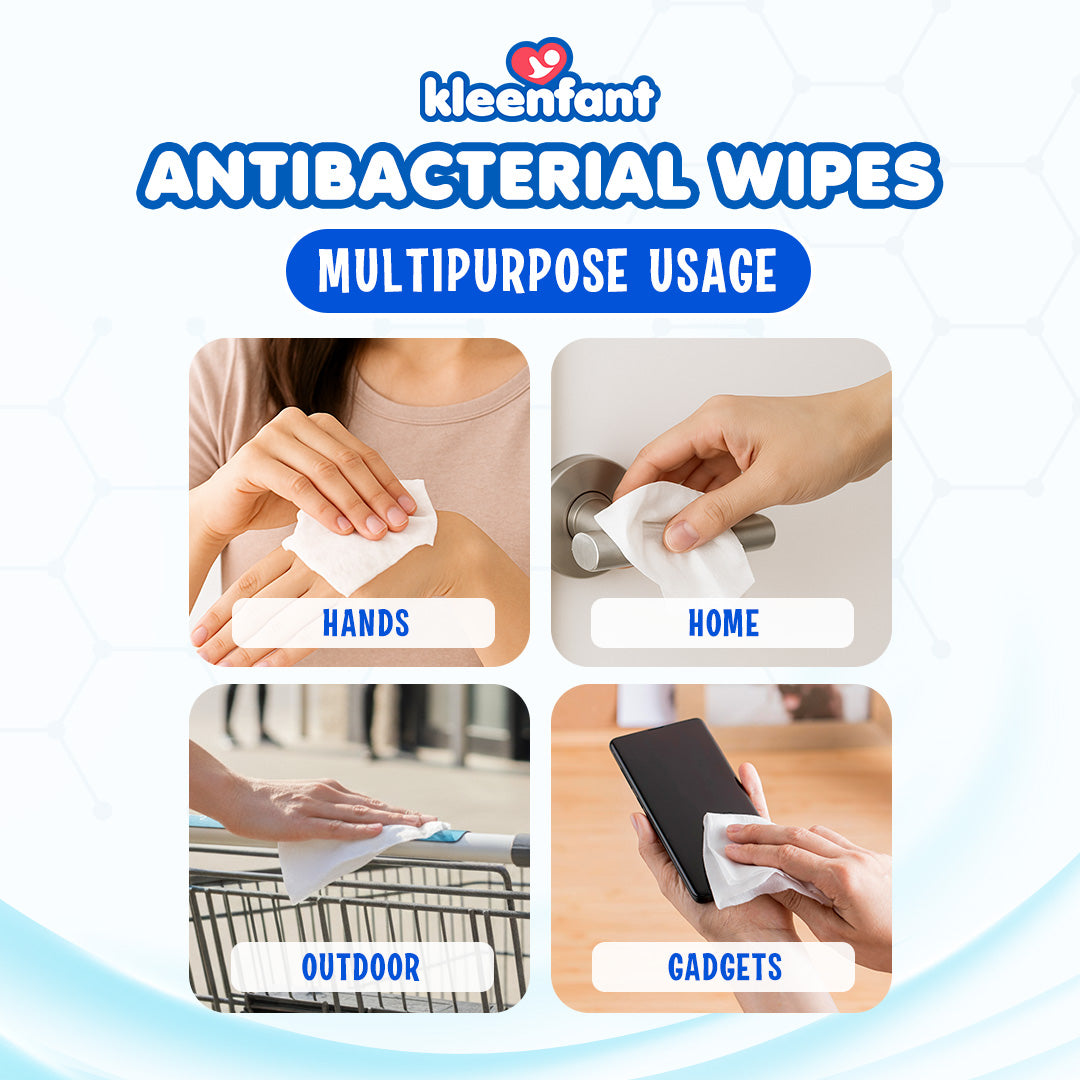 Kleenfant Fresh Scent Anti-bacterial Cleansing Wipes 95 sheets Pack of 1 Disinfecting Wipes