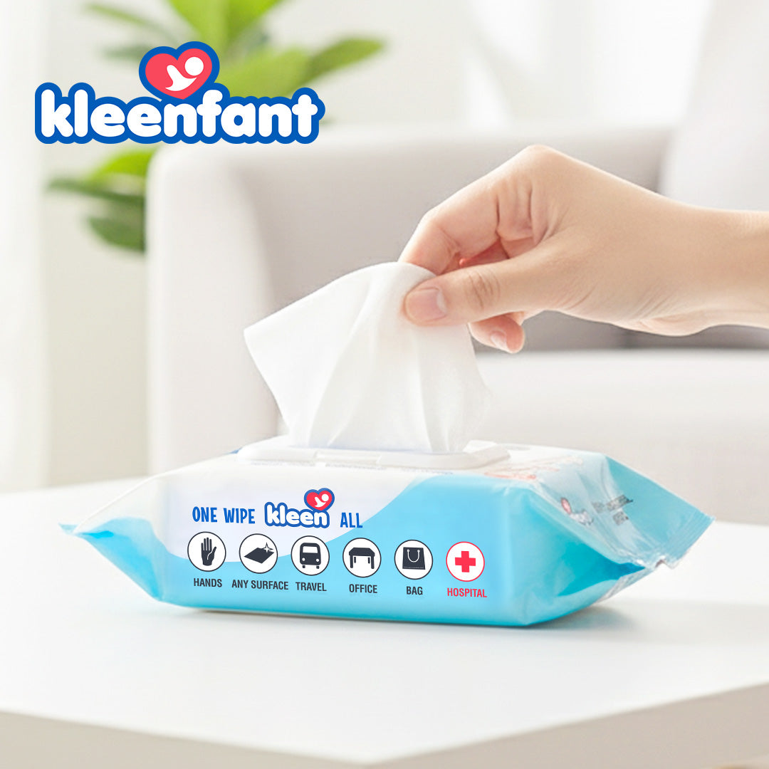 Kleenfant Fresh Scent Anti-bacterial Cleansing Wipes 95 sheets Pack of 1 Disinfecting Wipes