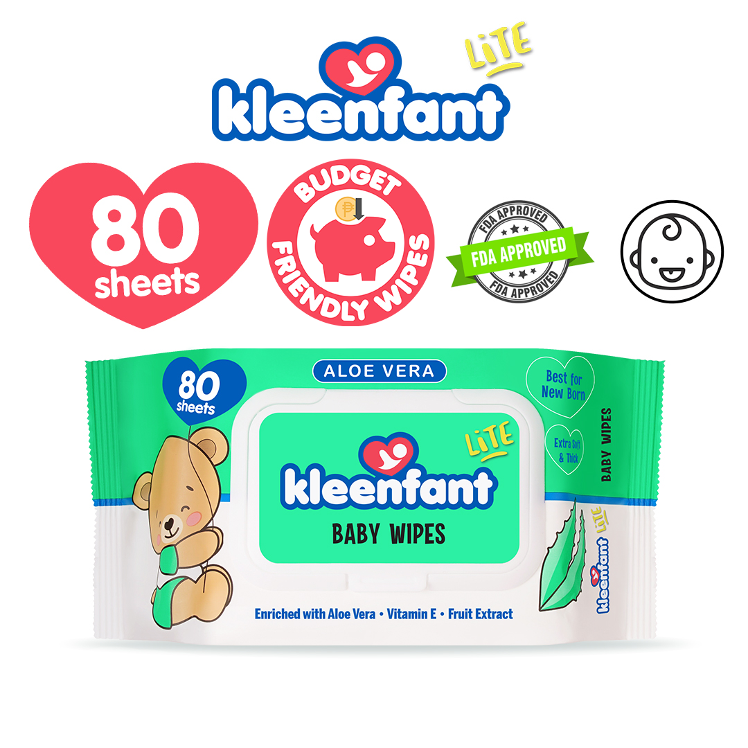 Kleenfant Lite Aloe Vera Scent 80 Tender Sheets Pack of 1 Newborn Wet Wipes for Baby Wipe for Kids
