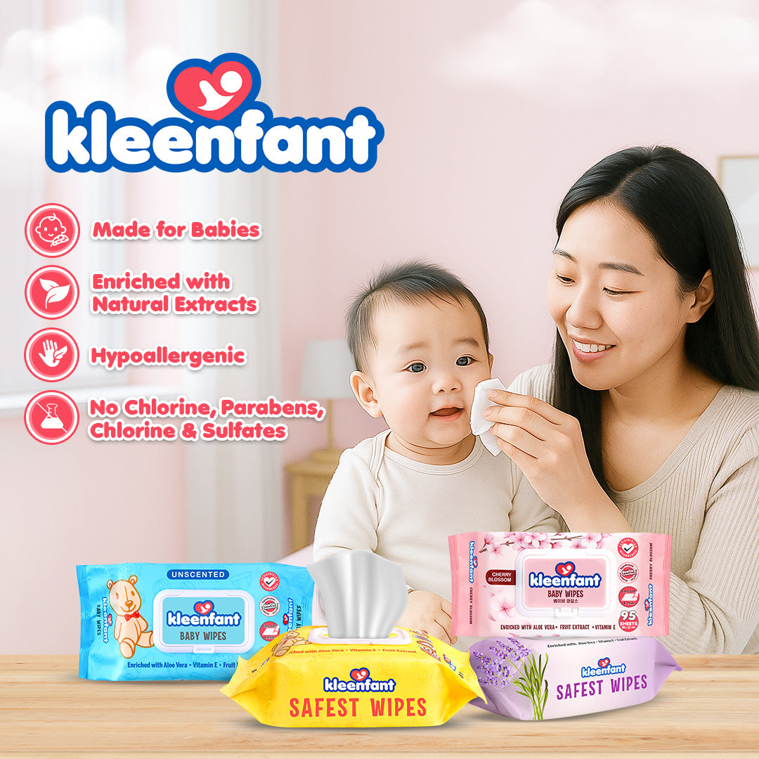 Kleenfant Cherry Blossom Scent Cleansing Wipes 95 sheets Pack of 1