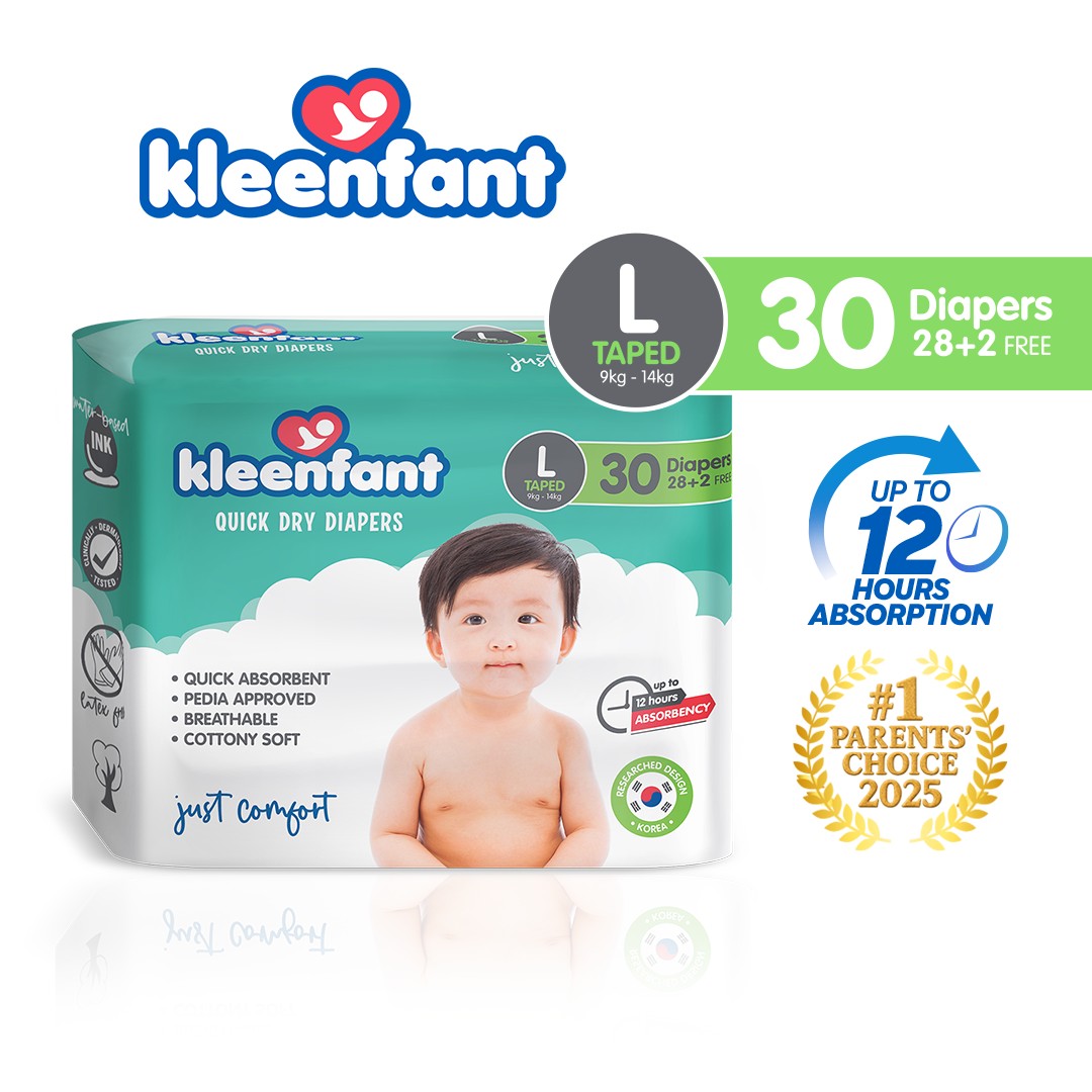 Kleenfant Diaper for Baby Taped Large Pack of 1, 30 pad Baby Needs Disposable Korean Diaper Babies