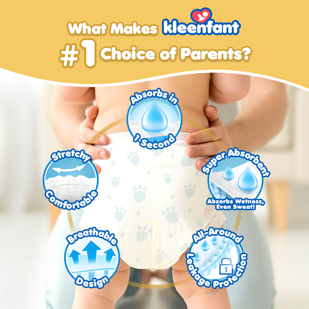 Kleenfant Diaper for Baby Pants Pull Up Large Pack of 1, 30 pad Baby Needs Disposable Korean Diaper