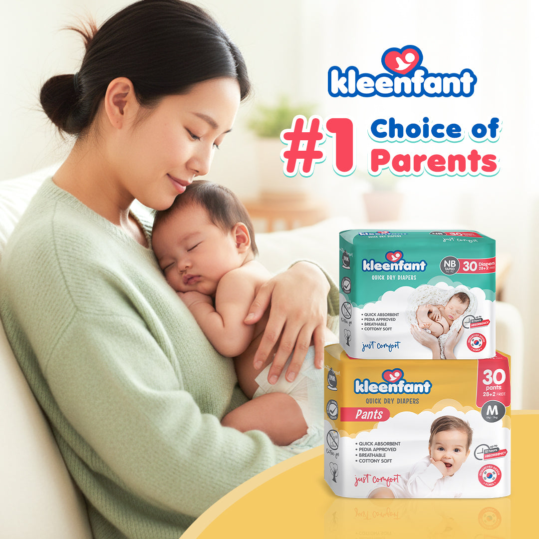 Kleenfant Diaper for Baby Pants Pull Up Large Pack of 1, 30 pad Baby Needs Disposable Korean Diaper