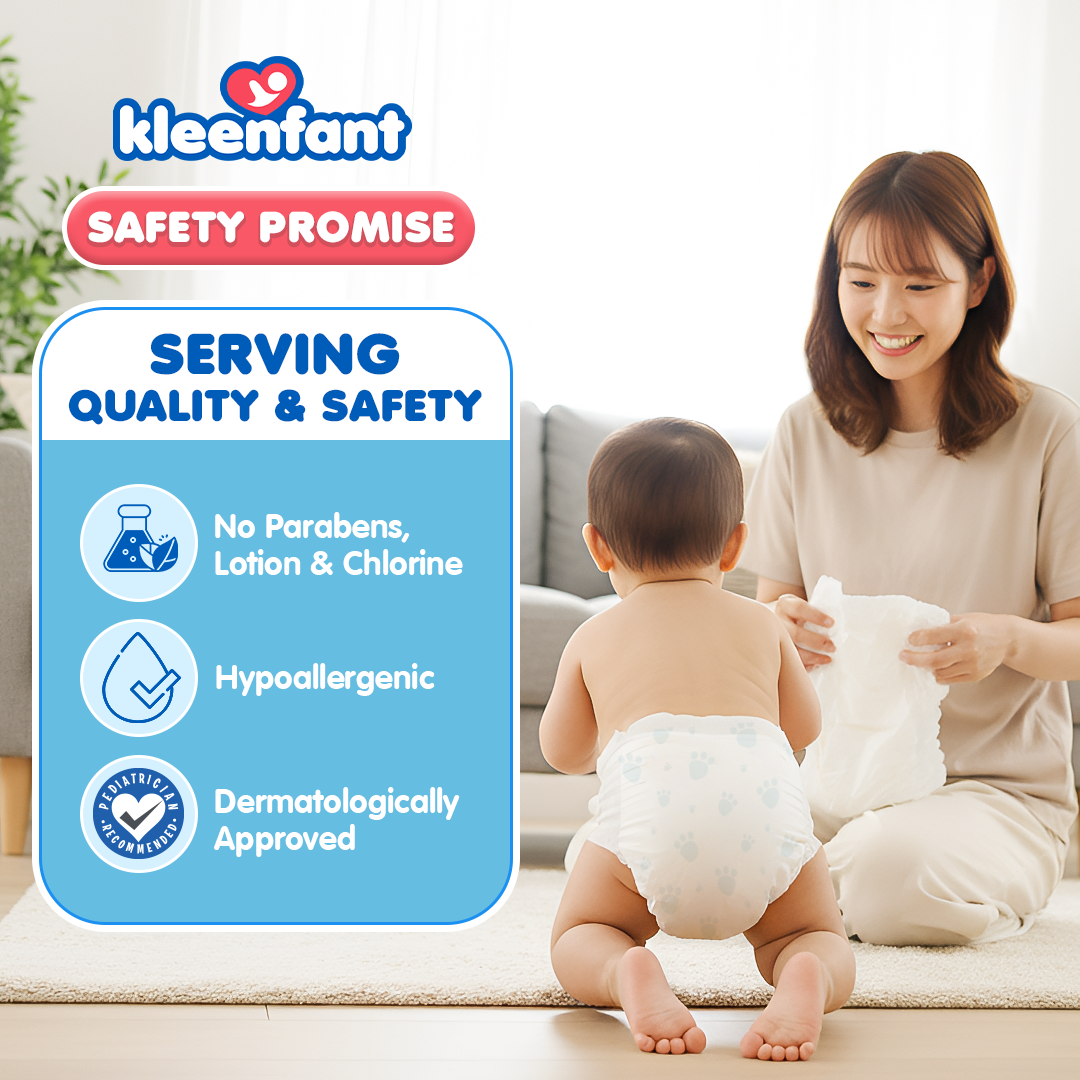 Kleenfant Diaper for Baby Taped Medium Pack of 1, 30 pad Baby Needs Disposable Korean Diaper Babies