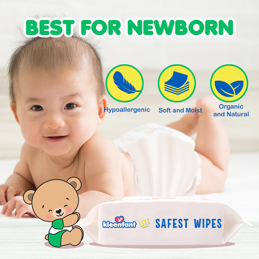 Kleenfant Lite Aloe Vera Scent 80 Tender Sheets Pack of 1 Newborn Wet Wipes for Baby Wipe for Kids