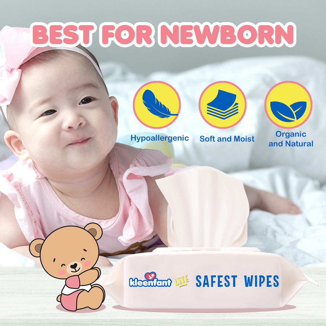 Kleenfant Lite Cherry Blossom Scent 80 Tender Sheets Pack of 1 Newborn Wet Wipes for Baby Wipe for Kids