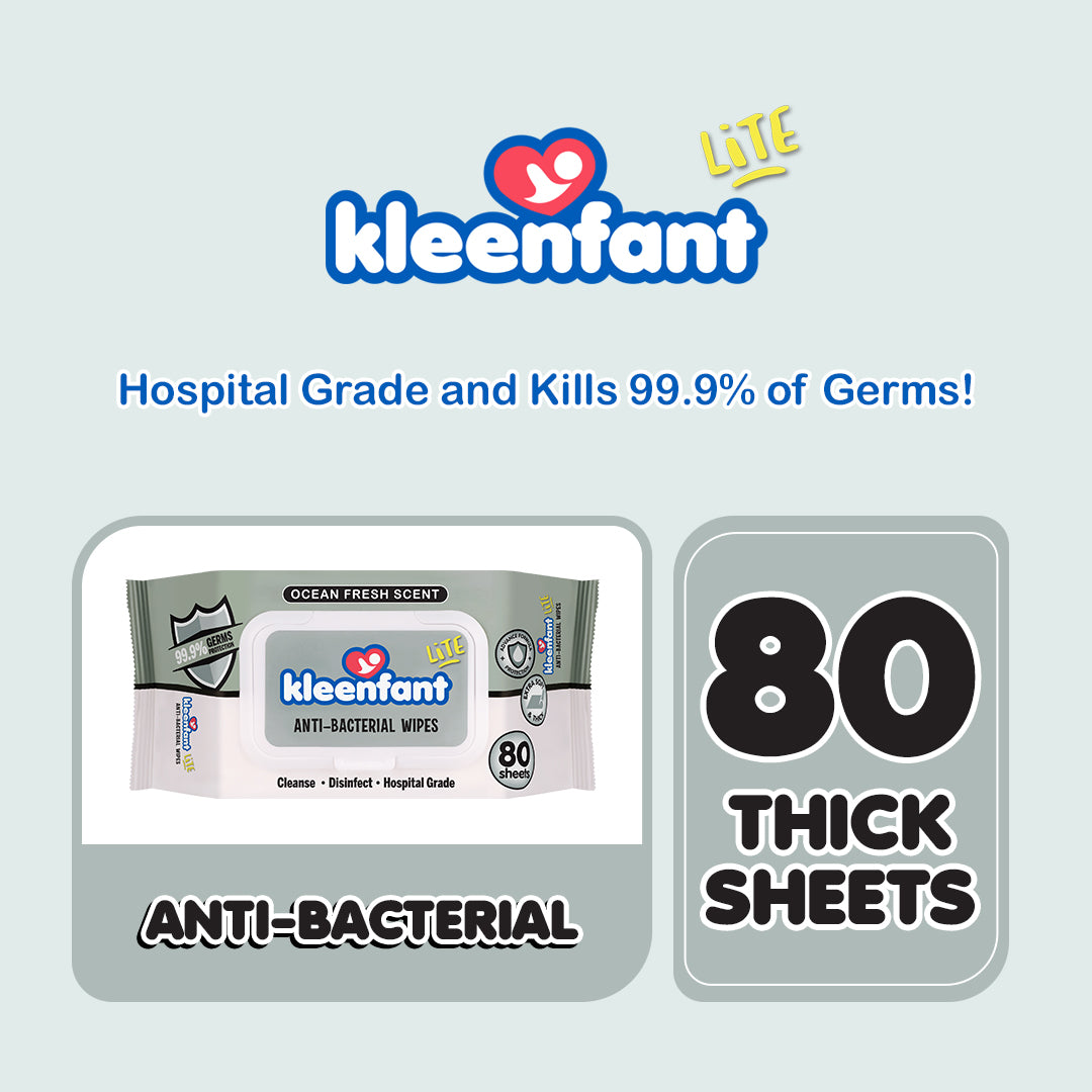 Kleenfant Lite Antibacterial Disinfectant Cleansing Wipes 80 Tender sheets 1 Pack Antibac Wipes