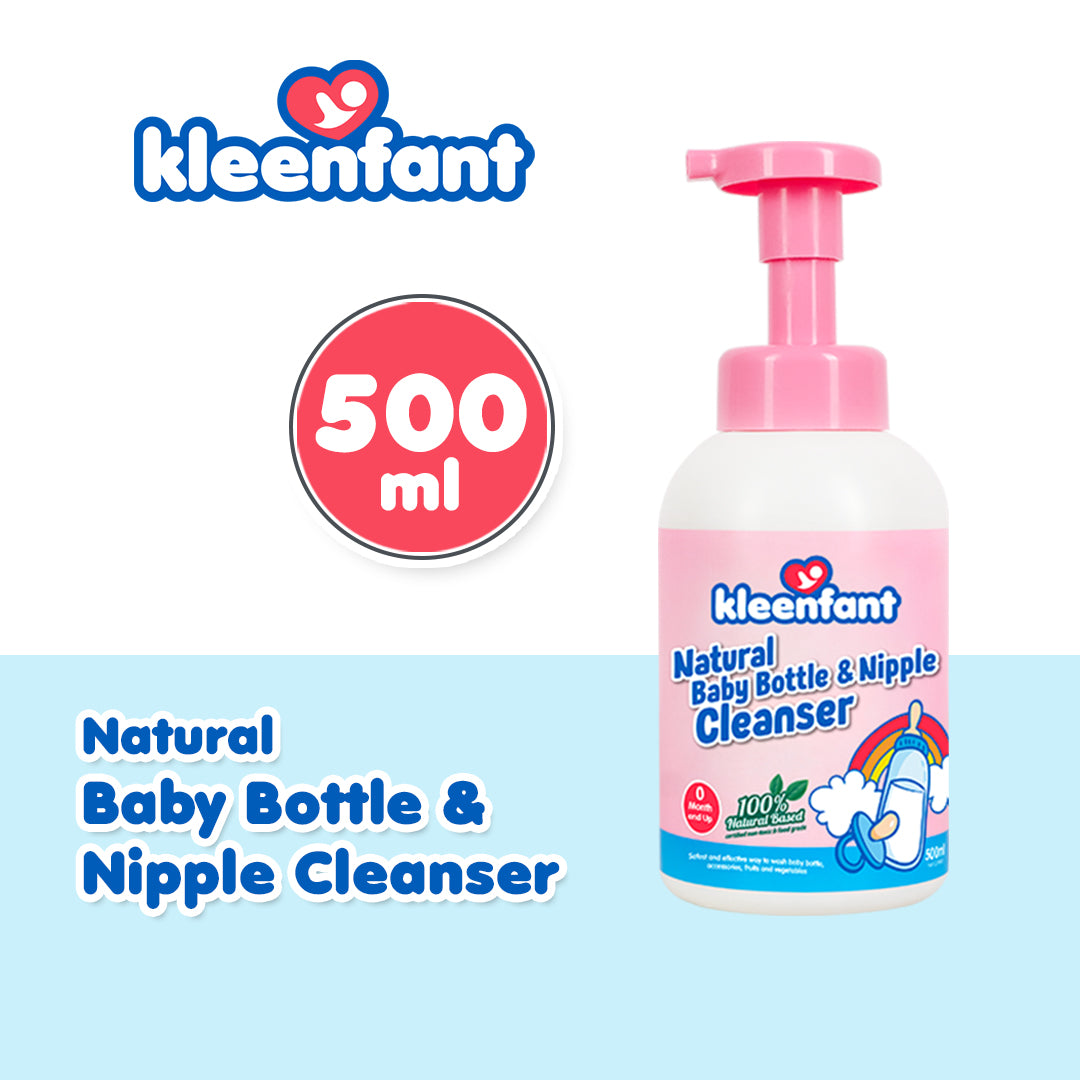 Kleenfant Natural Baby Bottle & Nipple Cleanser 500ml Bottle Pump Pack of 1 Feeding Bottle Cleaner