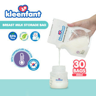 Kleenfant Breastmilk Storage Bag BPA-Free Leak-Proof Temperature Indicator Milk Storage 200mL (30s)