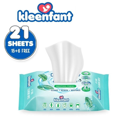 Kleenfant Icy Cool Cleansing Wipes 21 Sheets Pack of 1