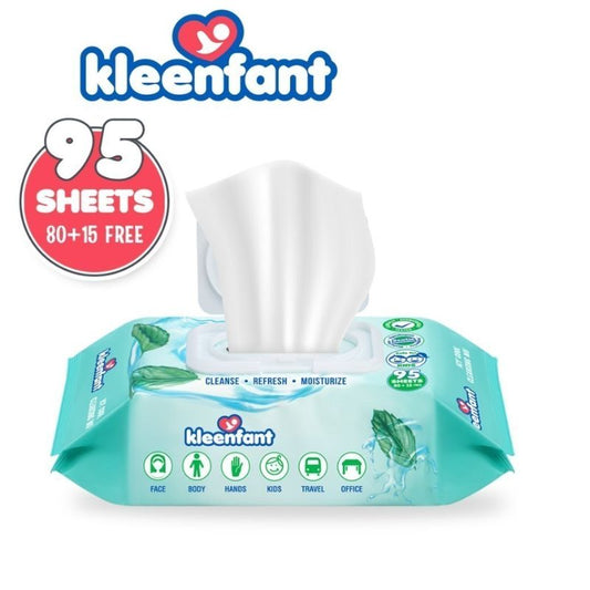 Kleenfant Icy Cool Cleansing Wipes 95 Sheets Pack of 1