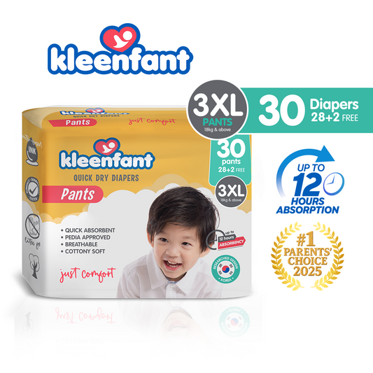 Kleenfant Diaper for Baby Pants Pull Up XXXL Pack of 1, 30 pad Baby Needs Disposable Korean Diaper (Copy)