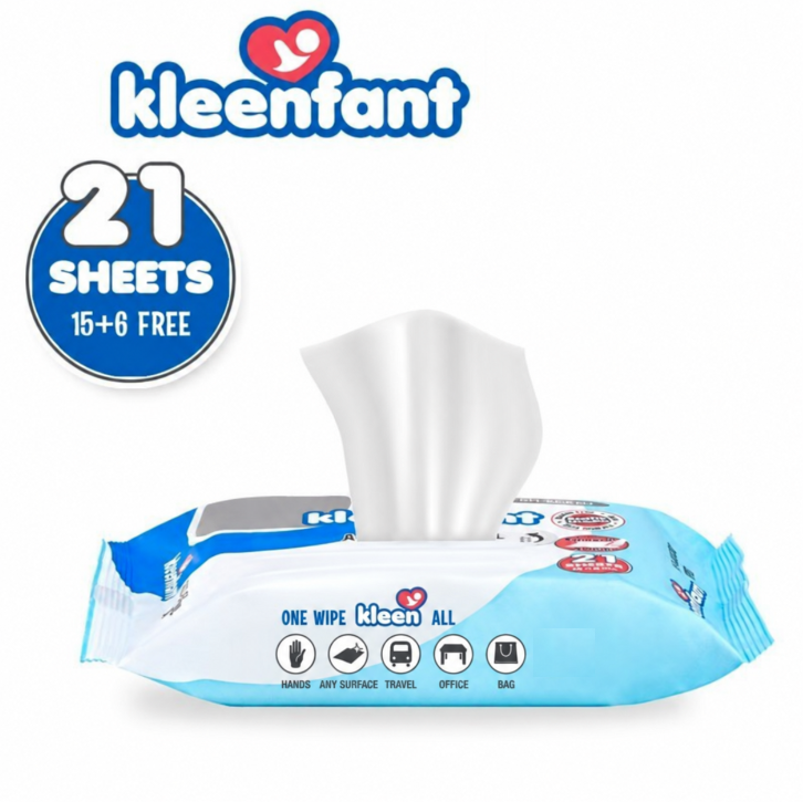 Kleenfant Fresh Scent Antibacterial Wipes 21 sheets