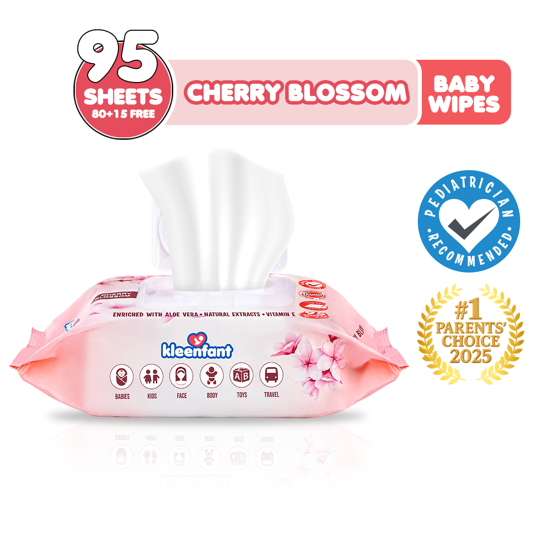 Kleenfant Cherry Blossom Scent Cleansing Wipes 95 sheets Pack of 1