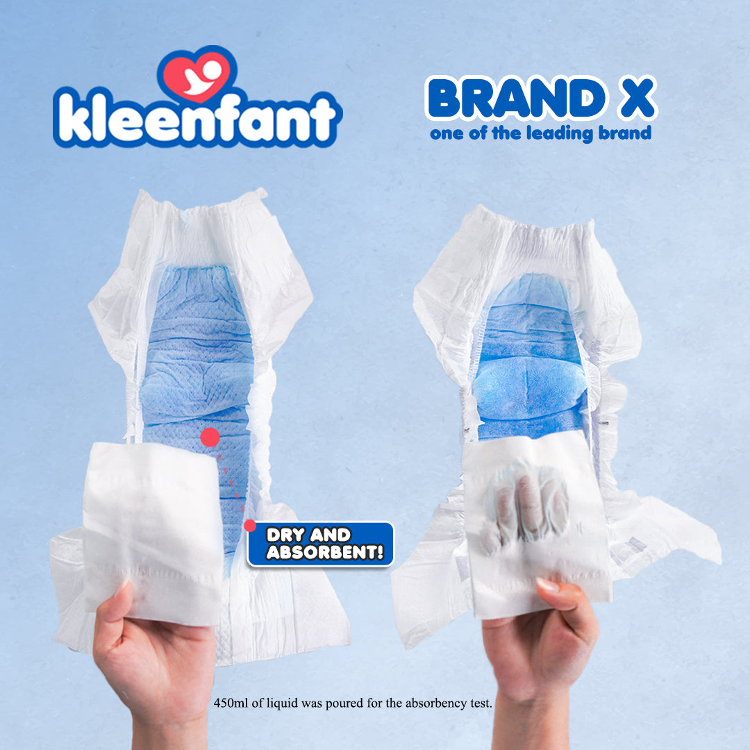 Kleenfant Diaper for Baby Pants Pull Up XXL Pack of 4, 120 pad Baby Needs Disposable Korean Diaper