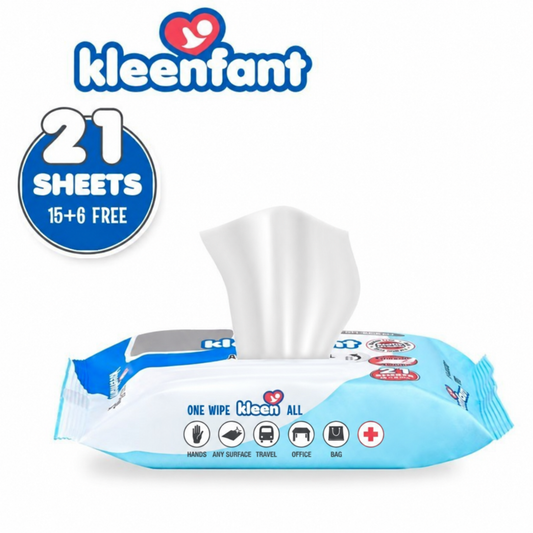 Kleenfant Fresh Scent Antibacterial Disinfecting Wipes 21 sheets