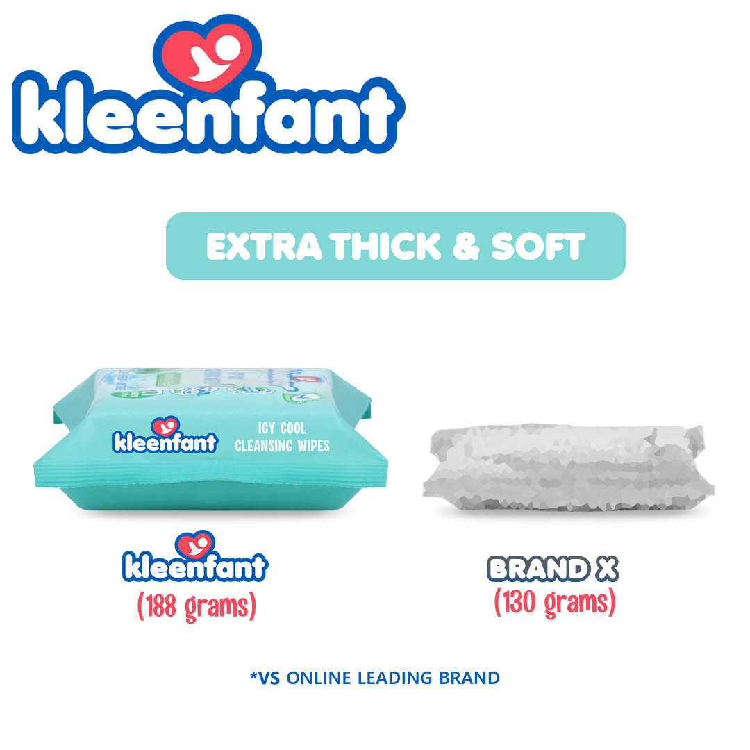 Kleenfant Icy Cool Cleansing Wipes 21 Sheets Pack of 1