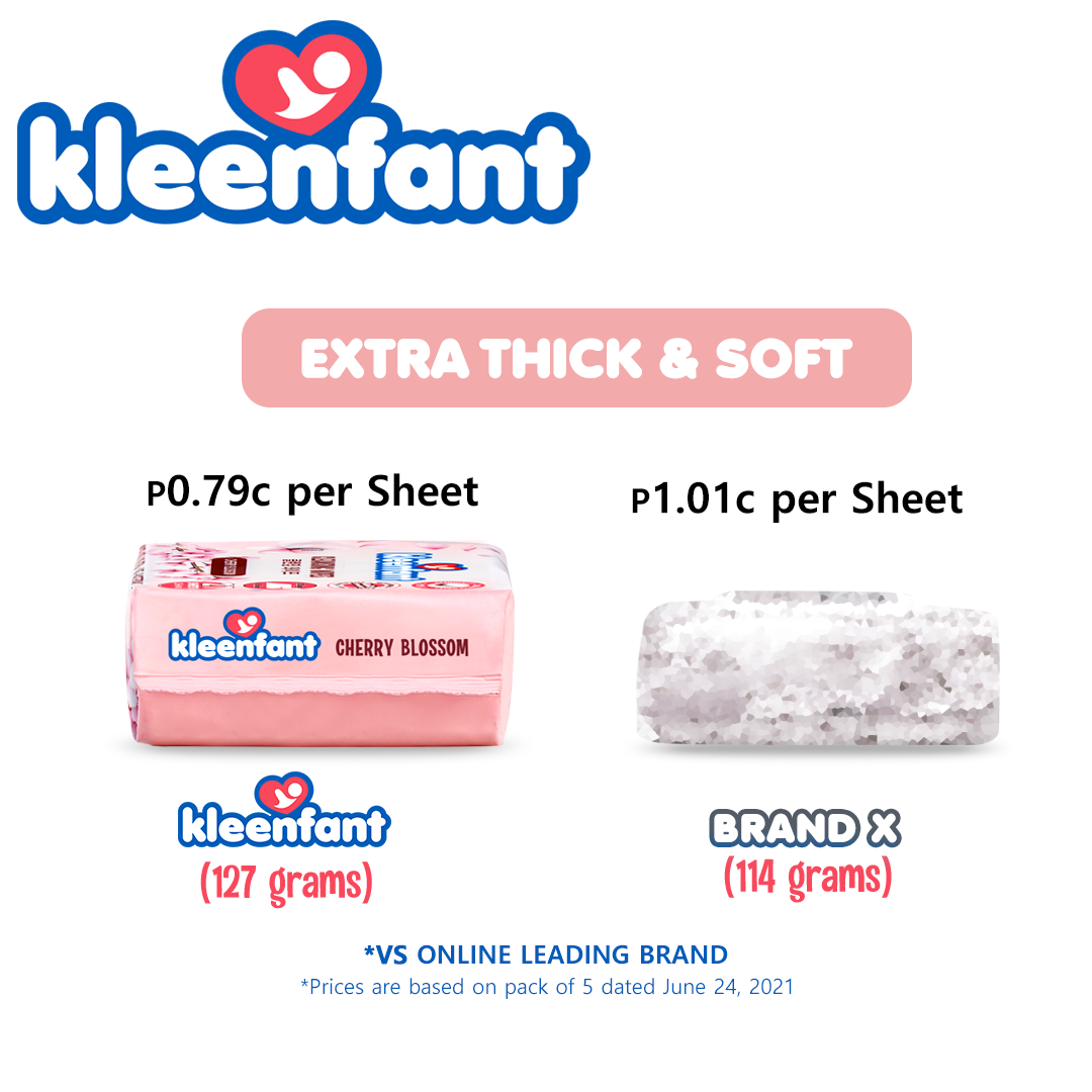 Kleenfant Cherry Blossom Scent Cleansing Wipes 21 sheets Pack of 1