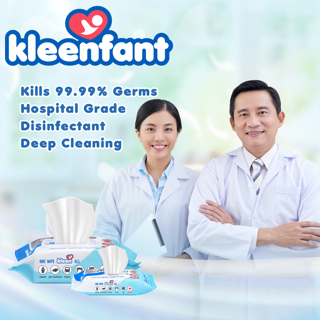 Kleenfant Fresh Scent Antibacterial Disinfecting Wipes 21 sheets Pack of 1 Hospital Grade Antibac