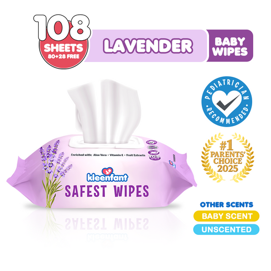 Kleenfant Lavender Scent Scented Baby Wipes 108 sheets Pack of 1