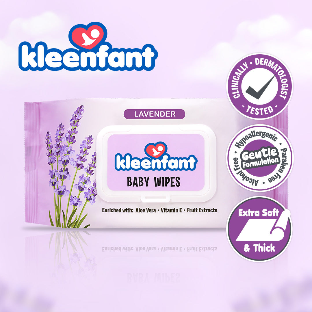 Kleenfant Lavender Scent Scented Baby Wipes 108 sheets Pack of 1