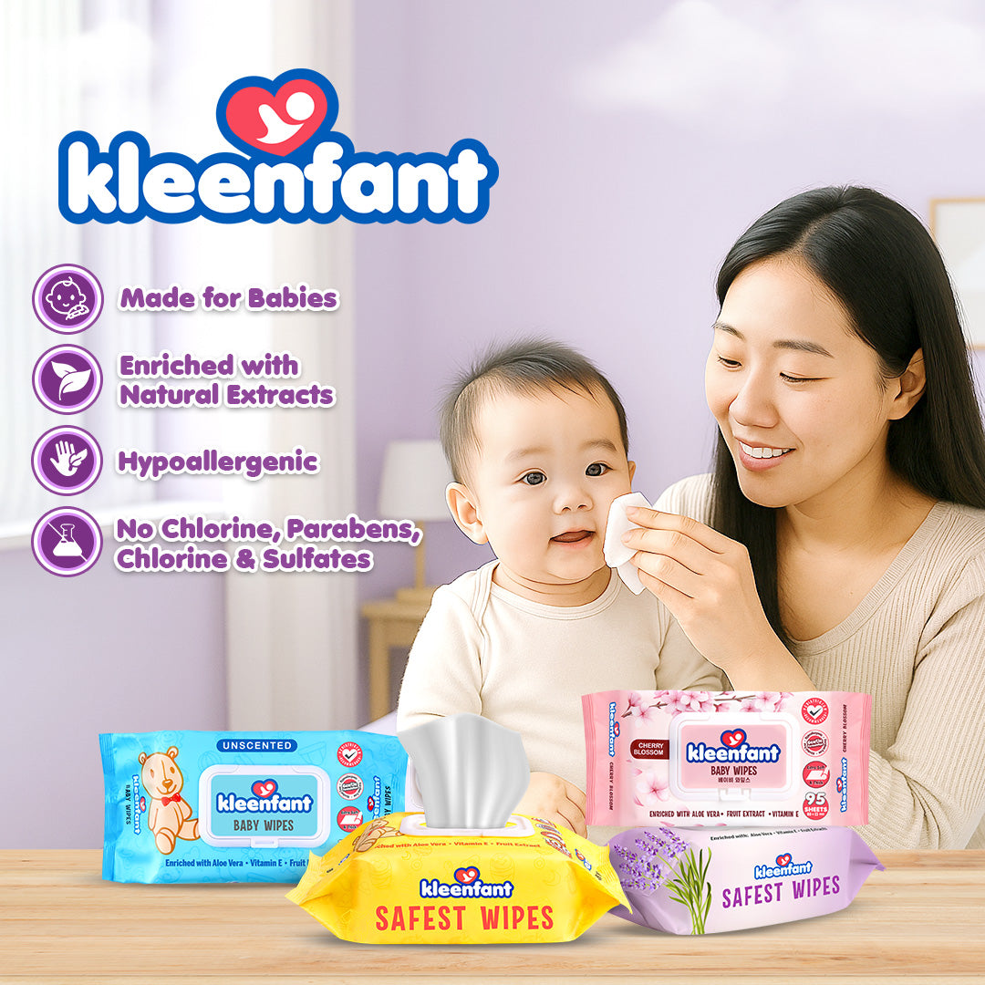Kleenfant Lavender Scent Scented Baby Wipes 108 sheets Pack of 1