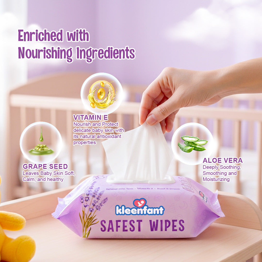 Kleenfant Lavender Scent Scented Baby Wipes 108 sheets Pack of 1