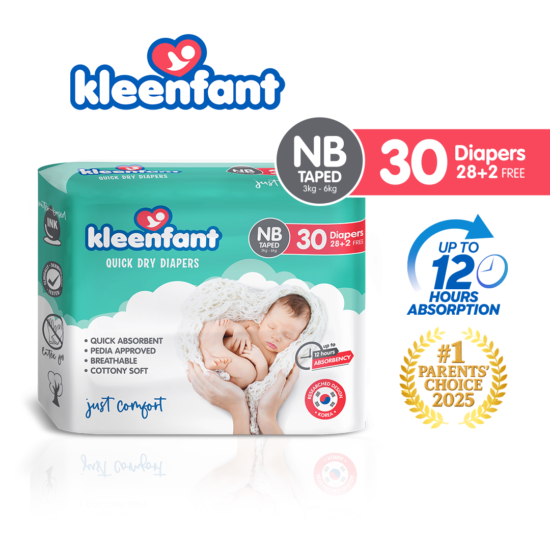 Kleenfant Diaper for Baby Taped Newborn Pack of 1, 30 pads Baby Needs Korean Diaper Babies