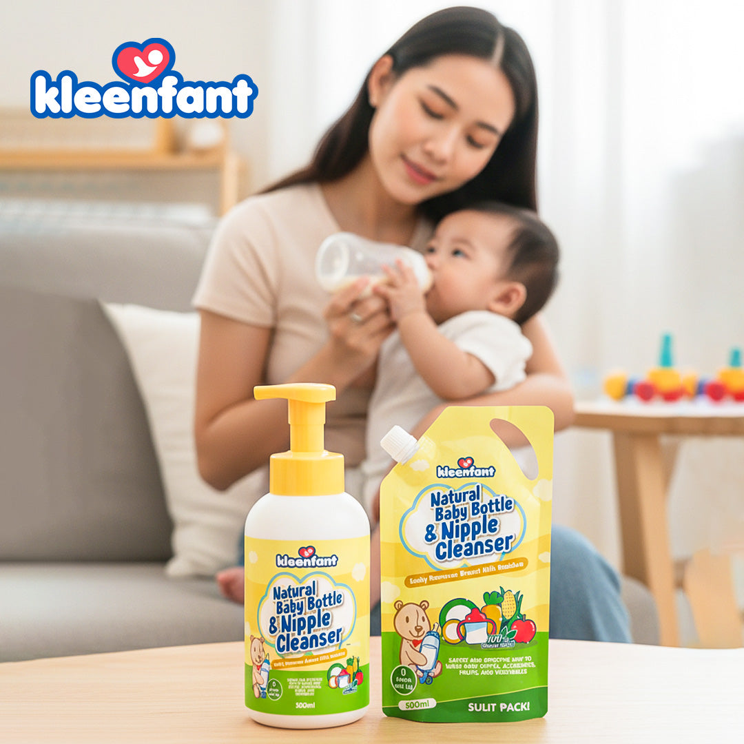 Kleenfant Natural Baby Bottle & Nipple Cleanser 500ml Bottle Pump Pack of 1 Feeding Bottle Cleaner