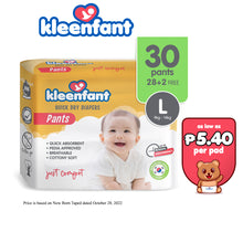 Load image into Gallery viewer, Kleenfant Diaper for Baby Pants Pull Up Large Pack of 1, 30 pad Baby Needs Disposable Korean Diaper
