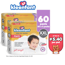 Load image into Gallery viewer, Kleenfant Diaper for Baby Pants Pull Up XXL Pack of 2, 60 pad Baby Needs Disposable Korean Diaper
