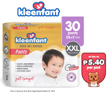 Load image into Gallery viewer, Kleenfant Diaper for Baby Pants Pull Up XXL Pack of 1, 30 pad Baby Needs Disposable Korean Diaper
