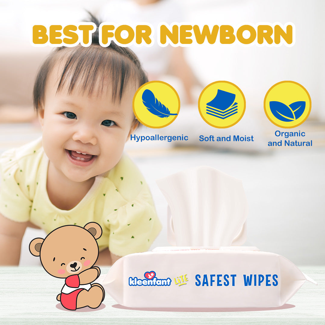 Kleenfant Lite Babyscent Wipes 80 Tender Sheets Pack of 1 Newborn Wet Wipes for Baby Wipe for Babies