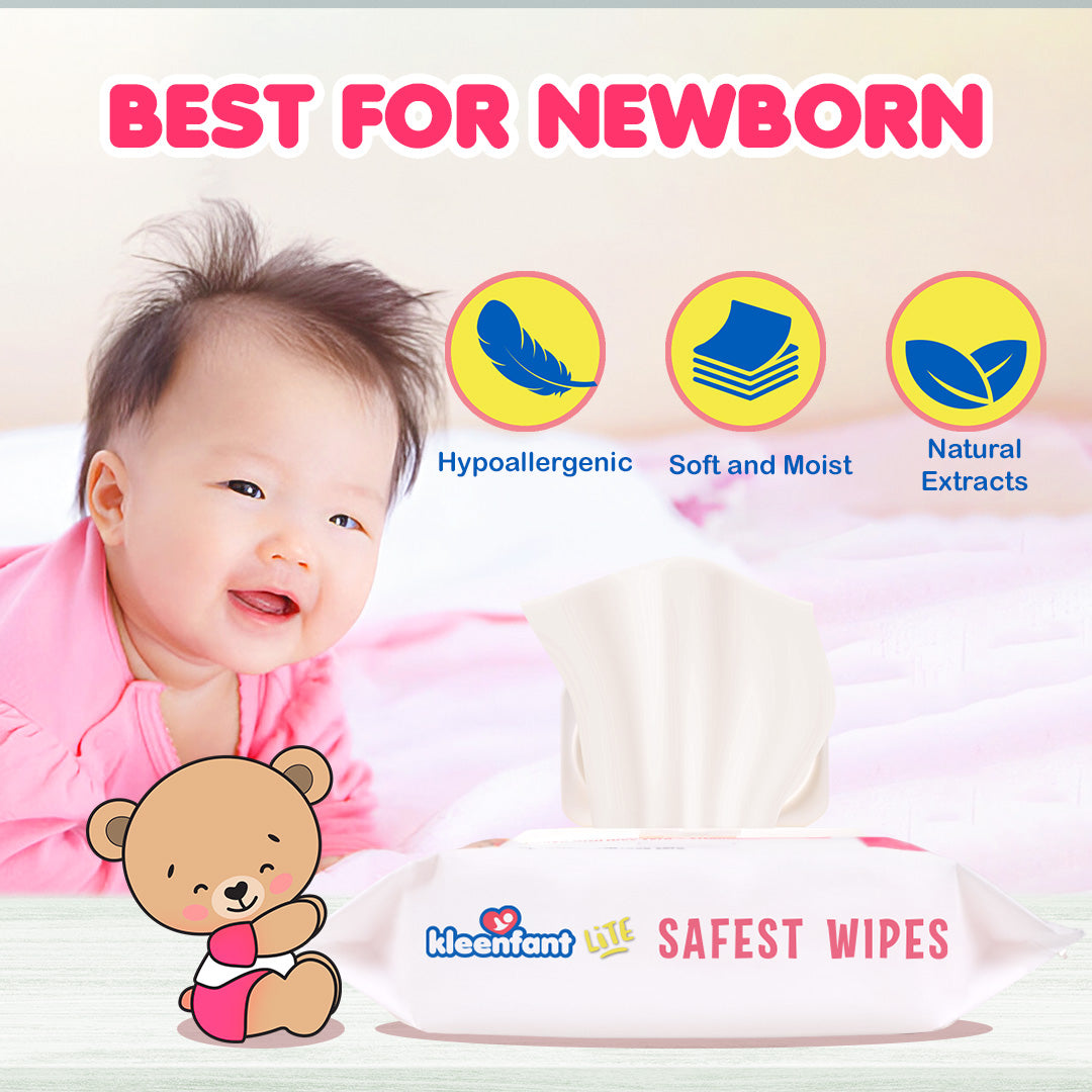 Kleenfant Lite Flower Scent 80 Tender Sheets Pack of 1 Newborn Wet Wipes for Baby Wipe for Kids (Copy)