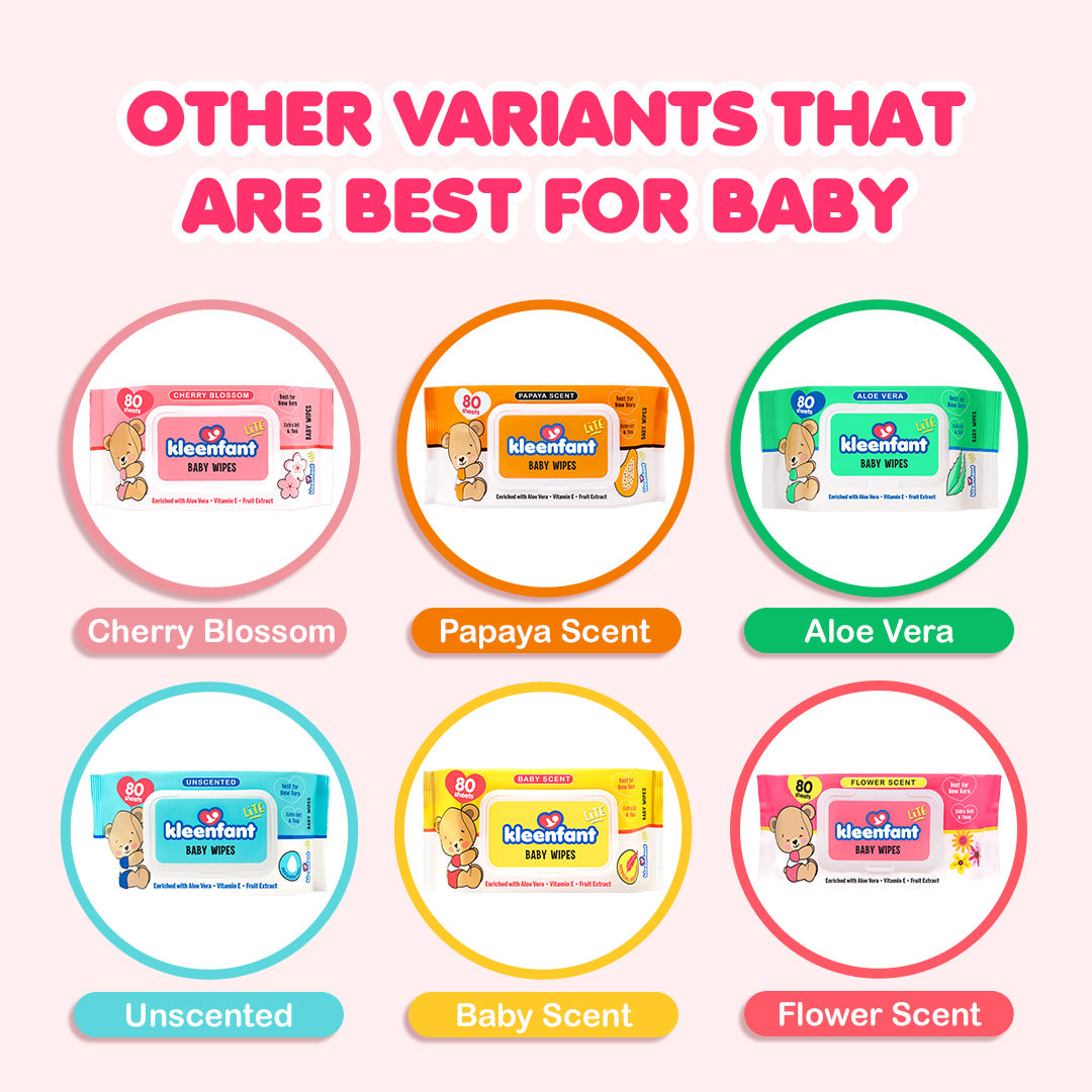 Kleenfant Lite Flower Scent 80 Tender Sheets Pack of 1 Newborn Wet Wipes for Baby Wipe for Kids (Copy)