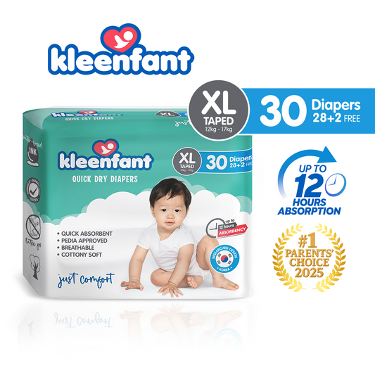 Kleenfant Diaper for Baby Taped XL Pack of 1, 30 pad Baby Needs Disposable Korean Diaper Babies