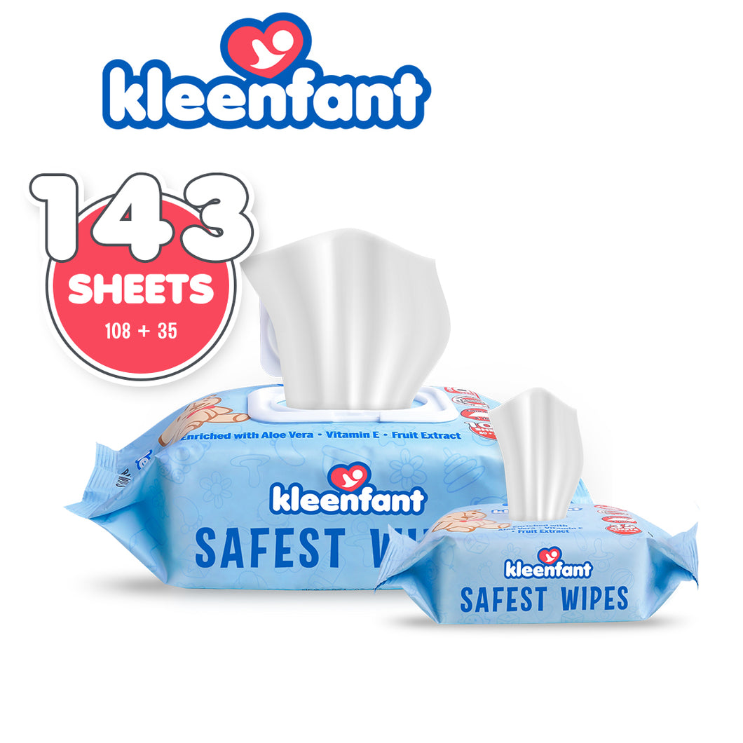 Kleenfant Unscented Baby Wipes 108 + 35 Sheets