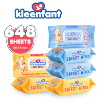 Load image into Gallery viewer, Kleenfant Unscented and Baby Scent Scented Baby Wipes (108 sheets, 3 each)
