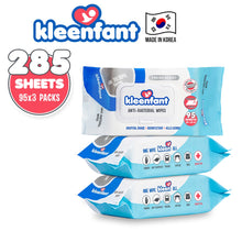 Load image into Gallery viewer, Kleenfant Fresh Scent Anti-bacterial Cleansing Wipes 95 sheets Pack of 3 Disinfecting Wipes
