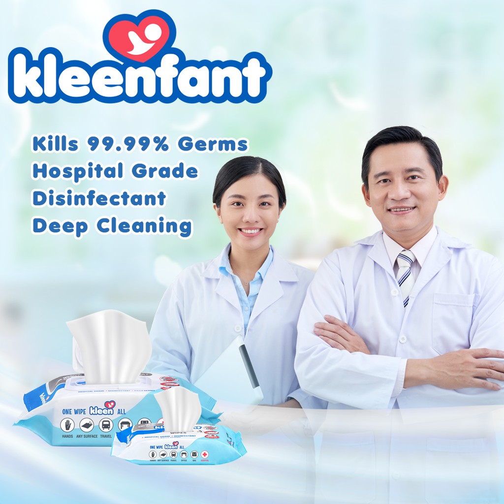 Kleenfant Fresh Scent Anti-bacterial Cleansing Wipes 95 sheets Pack of 5 Disinfecting Wipes
