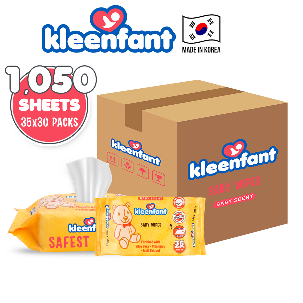 Kleenfant Baby Scent Scented Wipes 35 sheets Pack of 30 (1 box)