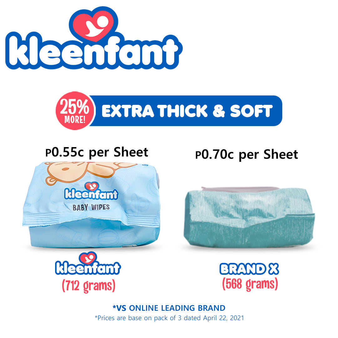 Kleenfant Unscented and Baby Scent Scented Baby WIpes (108 sheets, 1 each)