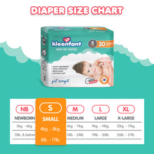 Load image into Gallery viewer, Kleenfant Diaper for Baby Taped Small Pack of 2, 60 pad Baby Needs Korean Diaper New Born Babies
