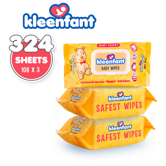 Kleenfant Baby Scent Scented Wipes 108 sheets Pack of 3