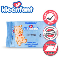 Load image into Gallery viewer, Kleenfant Unscented and Baby Scent Scented Baby Wipes (35 sheets, 1 each)
