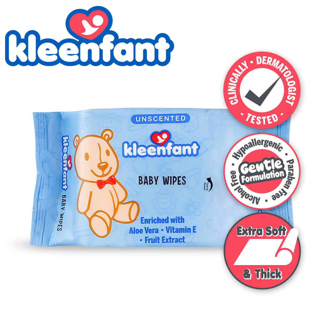 Kleenfant Unscented Baby Wipes 35 sheets Pack of 15