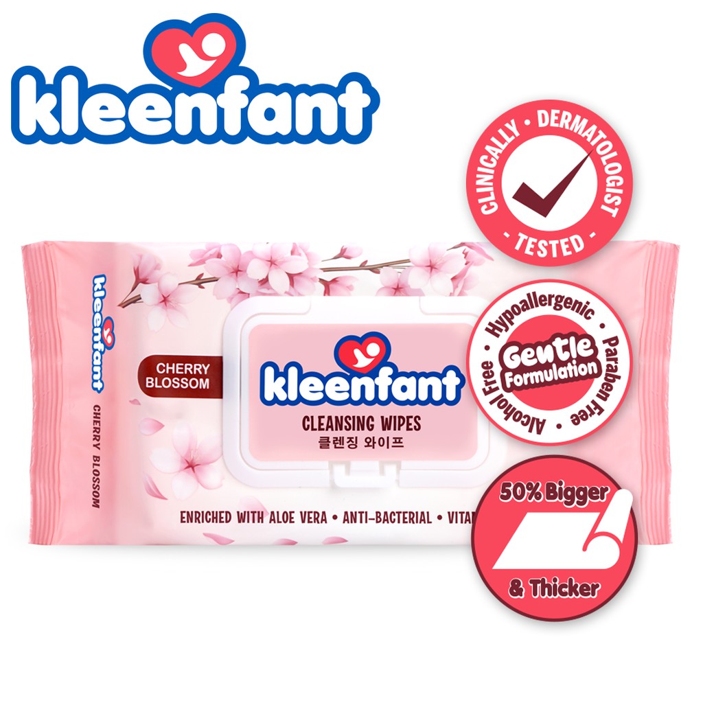 Kleenfant Cherry Blossom Scent Cleansing Wipes 95 sheets Pack of 1