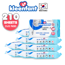Load image into Gallery viewer, Kleenfant Fresh Scent Anti-bacterial Cleansing Wipes 21 sheets Pack of 10 Disinfecting Wipes
